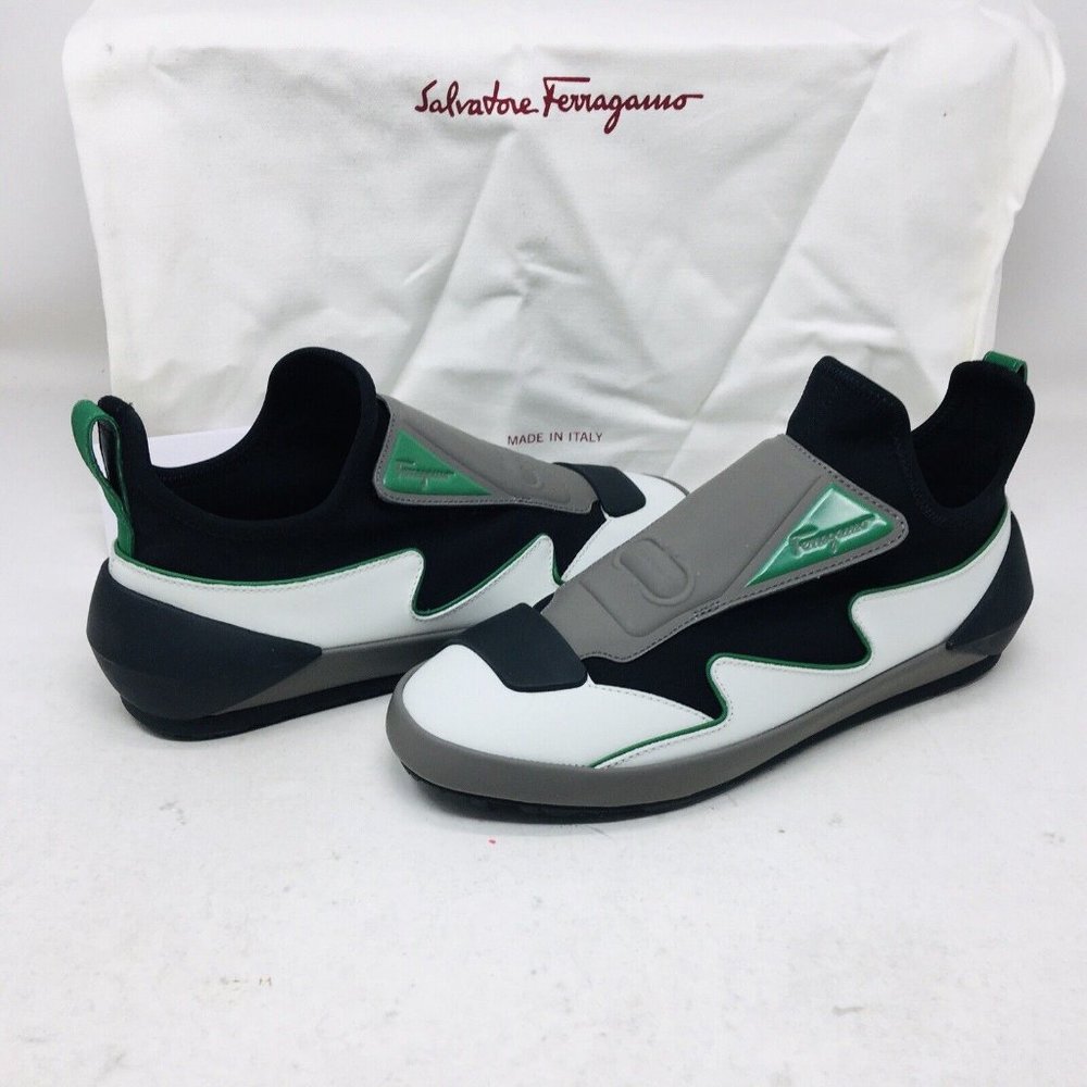 Salvatore Ferragamo Nile Women’s Nero / Astronaut White Sneakers 7.5 C – Wide